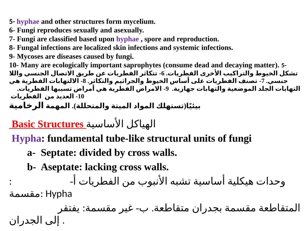 Lecture -11 Fungi Fungus: is a member of a large - slide 4 of 14