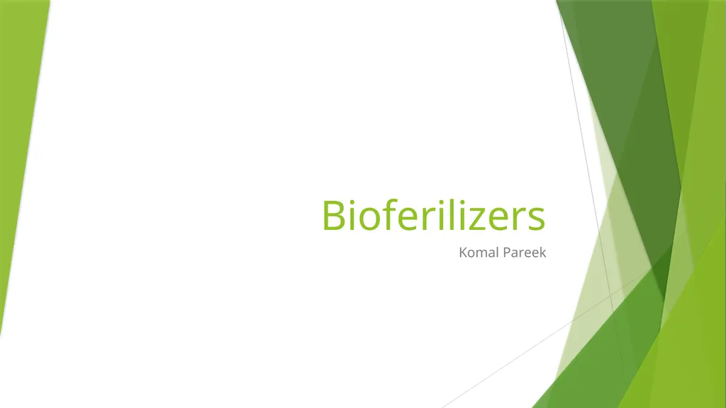 Bioferilizers Komal Pareek Introduction - slide 1 of 9