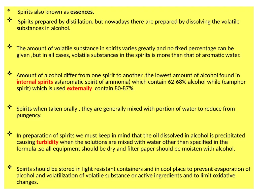 Spirits Spirits Are alcoholic or hydro alcoholic - slide 3 of 17