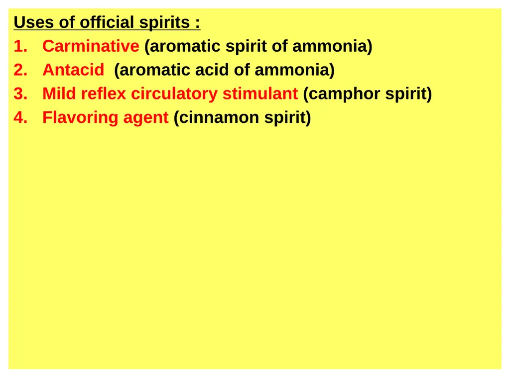 Spirits Spirits Are alcoholic or hydro alcoholic - slide 7 of 17