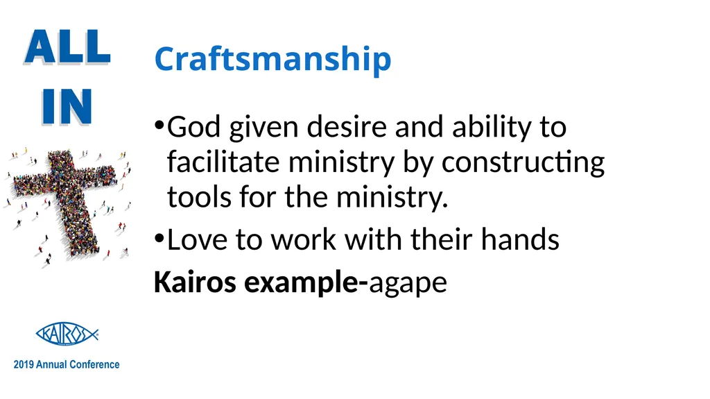 Kairos Ministry and Spiritual Gifts Presented by: - slide 17 of 27