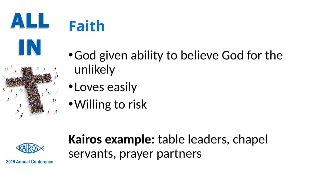 Kairos Ministry and Spiritual Gifts Presented by: - slide 19 of 27