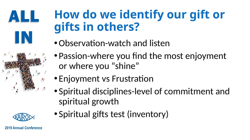 Kairos Ministry and Spiritual Gifts Presented by: - slide 26 of 27