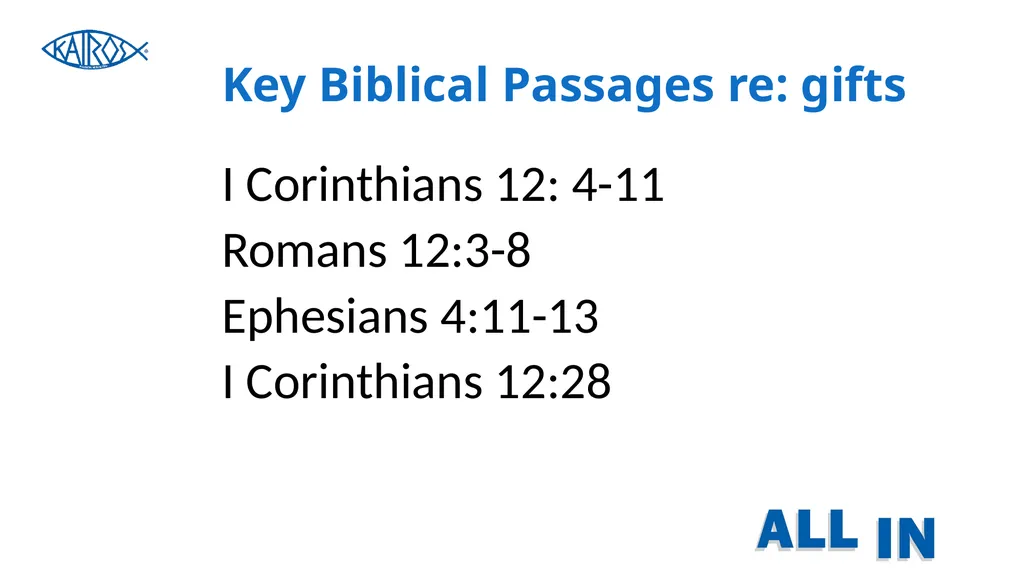 Kairos Ministry and Spiritual Gifts Presented by: - slide 3 of 27