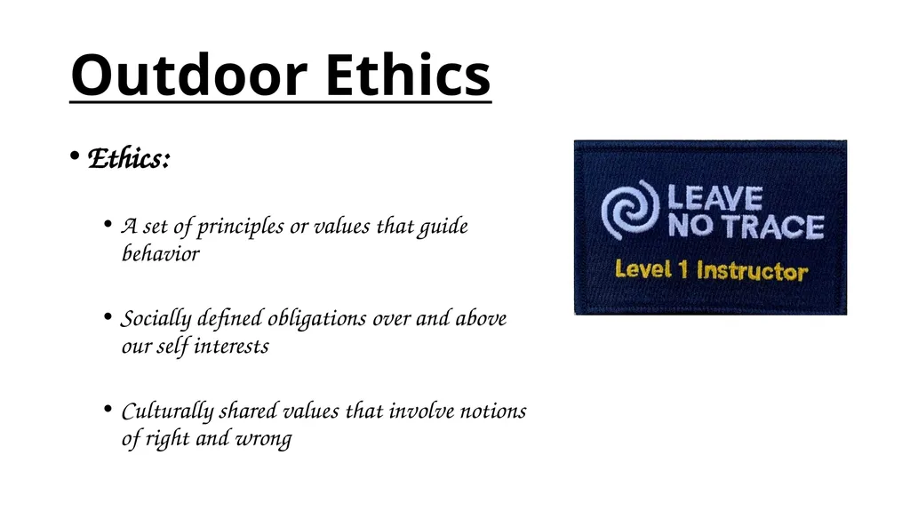 Leave No Trace Level 1 Instructor Welcome! - slide 8 of 12