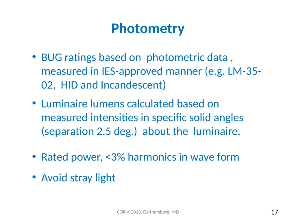 Measurement and Application of “BUG” (Backlight, - slide 17 of 21