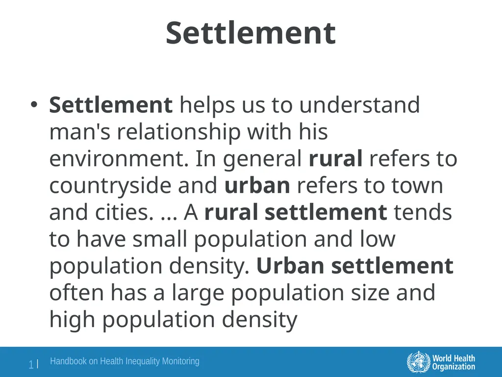 Settlement Settlement helps us to understand man's - slide 1 of 8