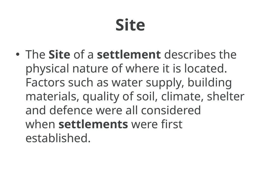 Settlement Settlement helps us to understand man's - slide 6 of 8