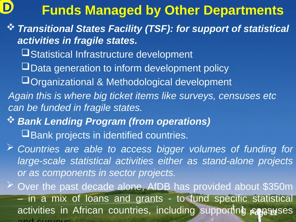 The African Development Bank’s Statistical - slide 11 of 14