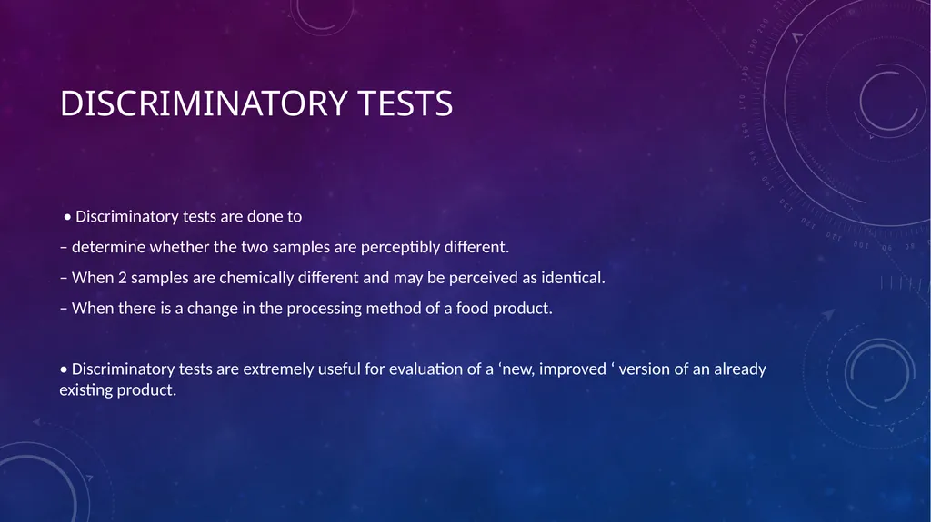 SENSORY EVALUATION ….. Basics of Sensory - slide 23 of 32