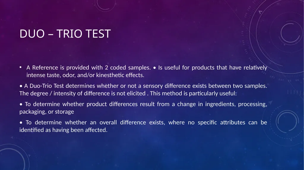 SENSORY EVALUATION ….. Basics of Sensory - slide 28 of 32