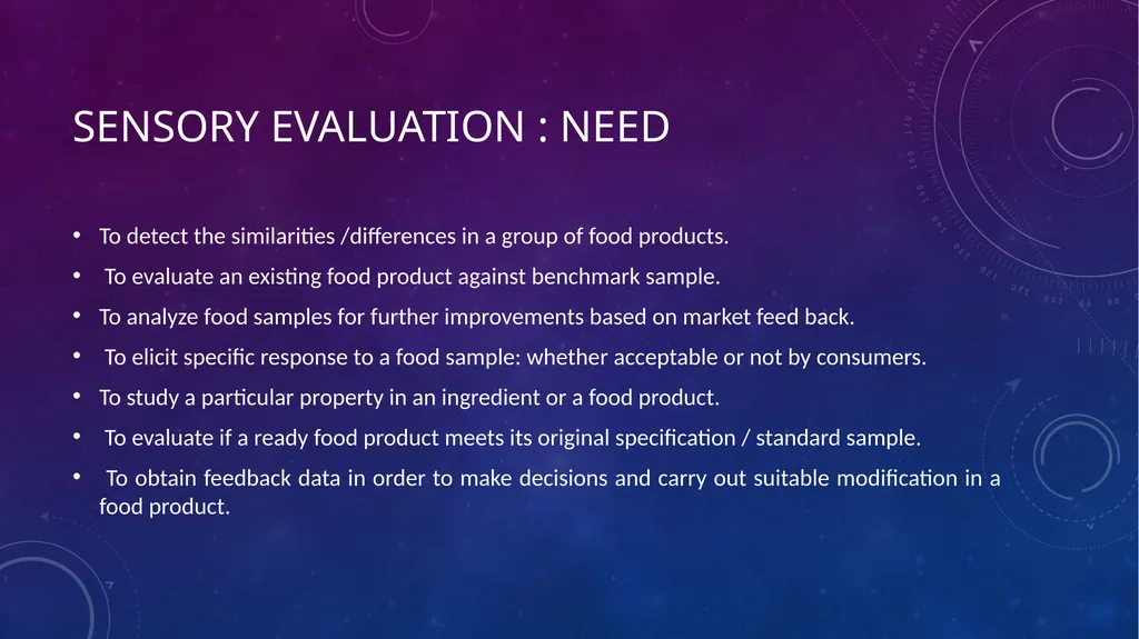 SENSORY EVALUATION ….. Basics of Sensory - slide 14 of 32