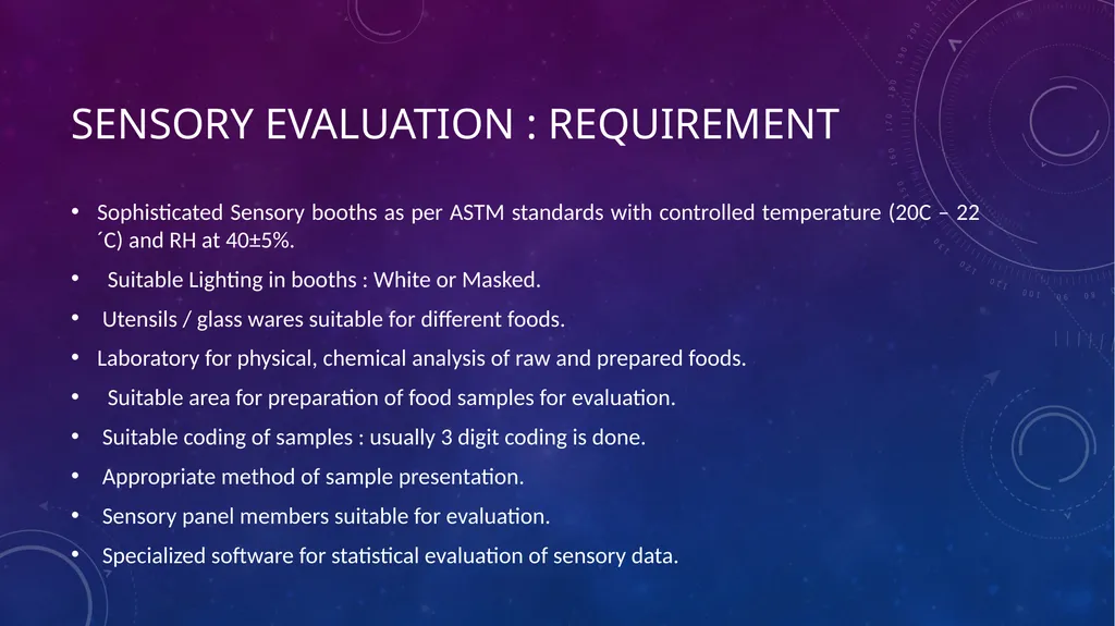 SENSORY EVALUATION ….. Basics of Sensory - slide 17 of 32