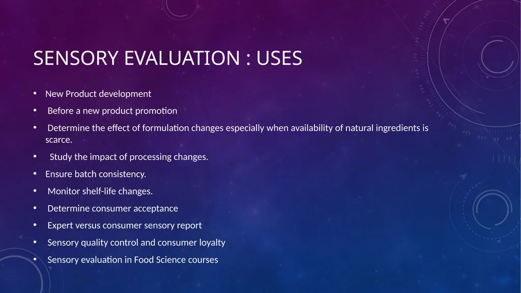 SENSORY EVALUATION ….. Basics of Sensory - slide 15 of 32