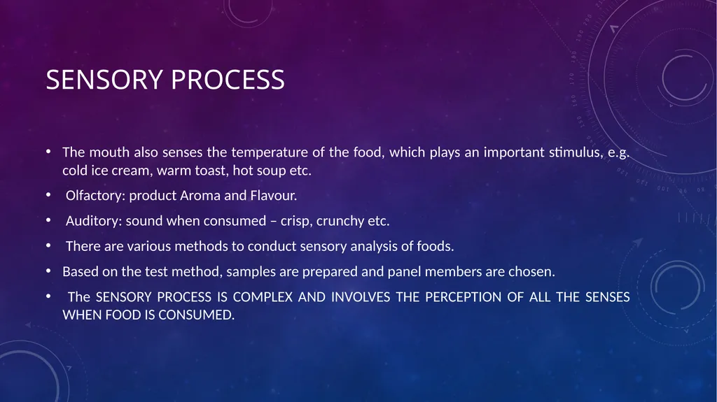 SENSORY EVALUATION ….. Basics of Sensory - slide 13 of 32