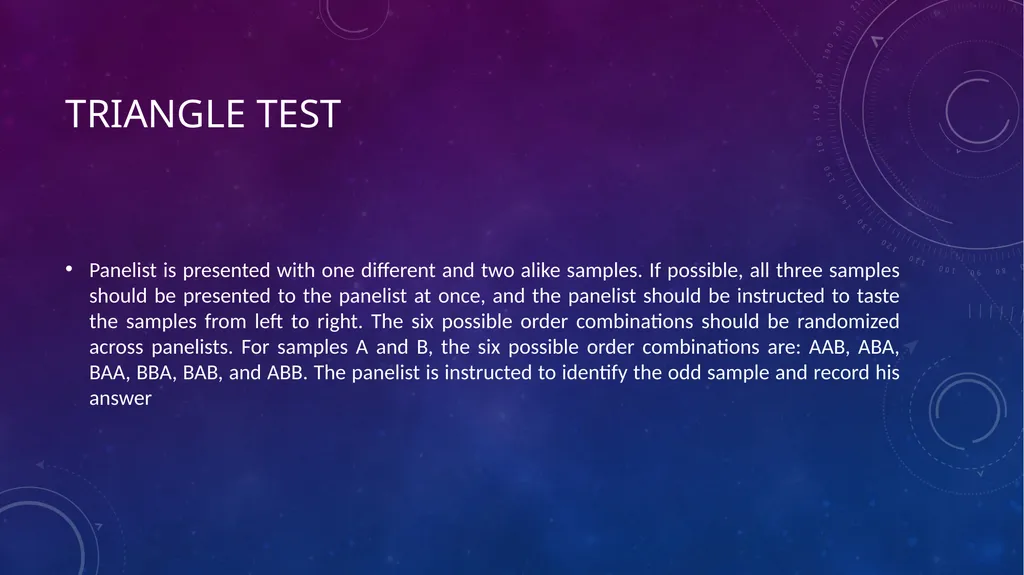 SENSORY EVALUATION ….. Basics of Sensory - slide 26 of 32