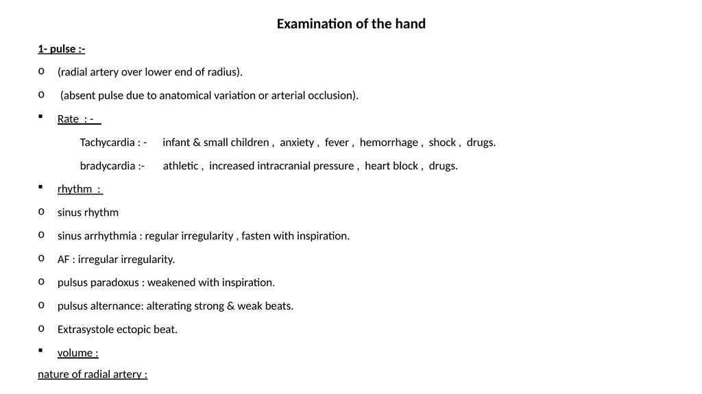 Clinical examination Introduction Examine as many - slide 10 of 14