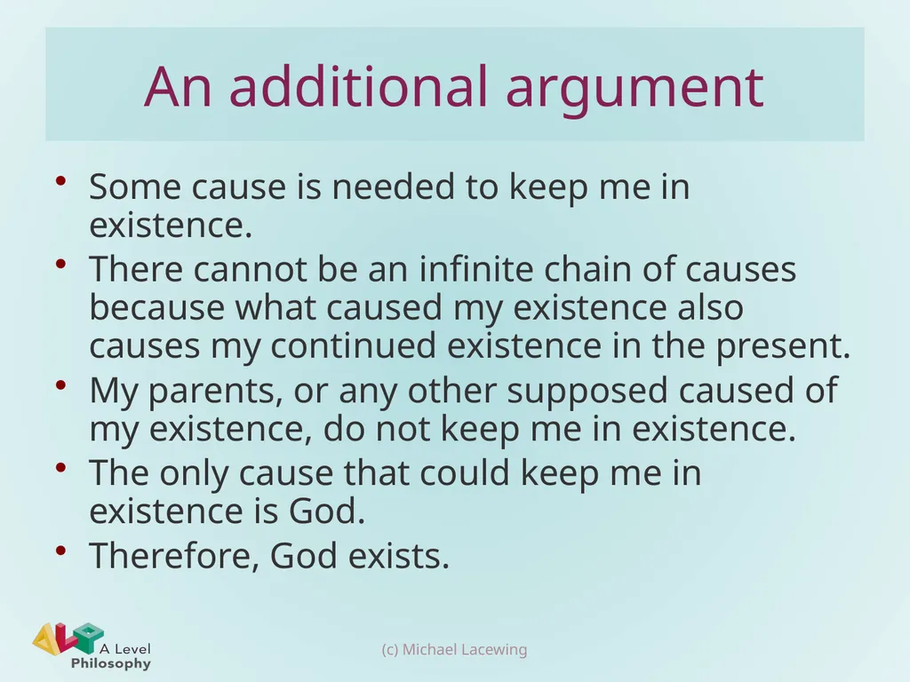 Descartes’ cosmological argument Michael Lacewing - slide 10 of 17