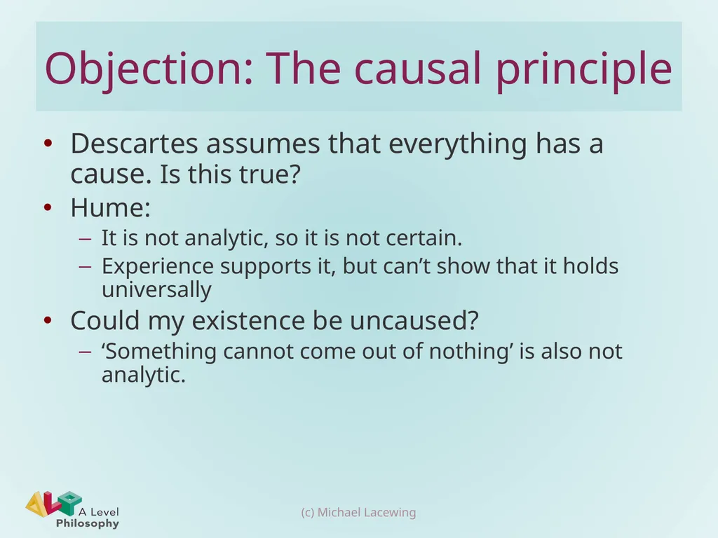 Descartes’ cosmological argument Michael Lacewing - slide 11 of 17