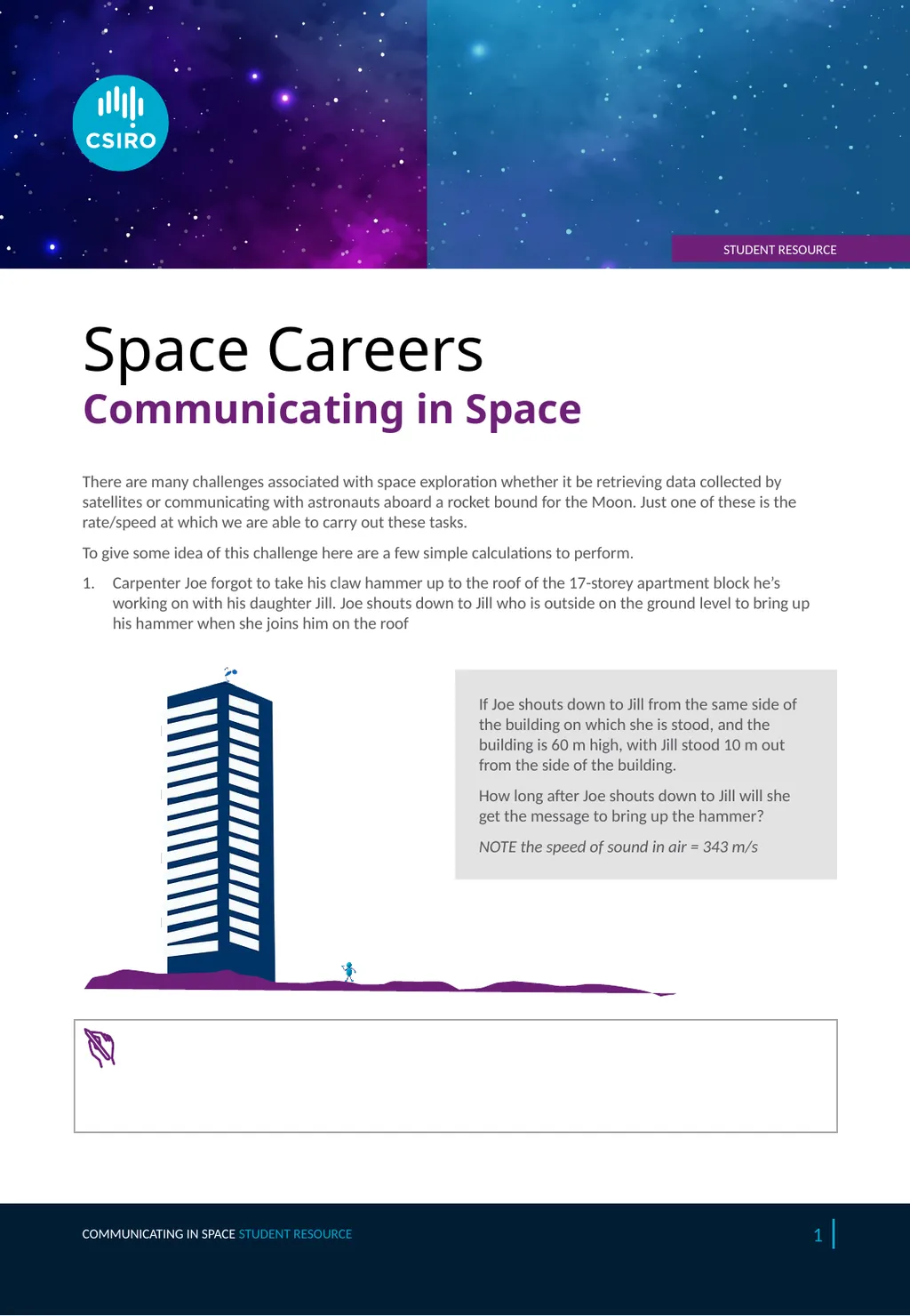 Space Careers Communicating in Space 1 There are - slide 1 of 4
