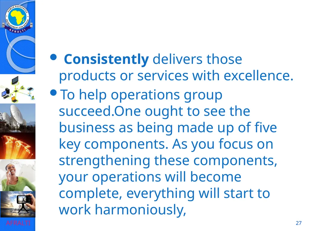 1 POSTAL AND COURIER STANDARDS AND OPERATIONS - slide 27 of 81