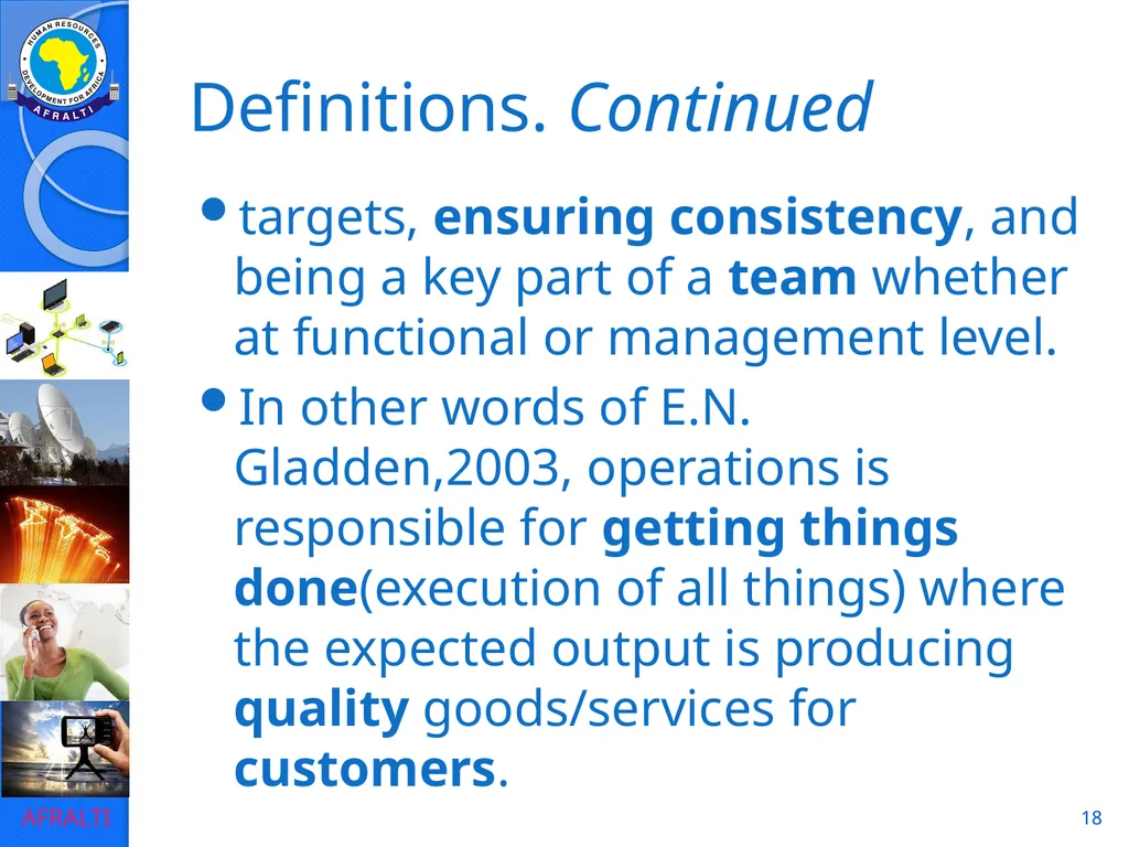 1 POSTAL AND COURIER STANDARDS AND OPERATIONS - slide 18 of 81