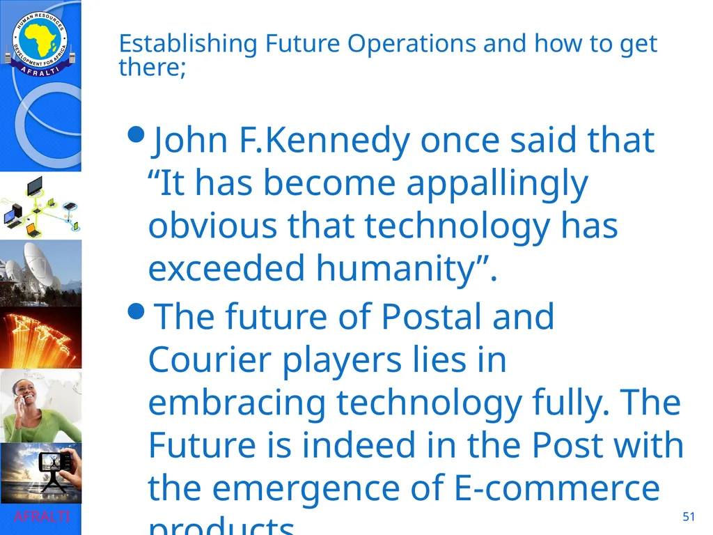 1 POSTAL AND COURIER STANDARDS AND OPERATIONS - slide 51 of 81