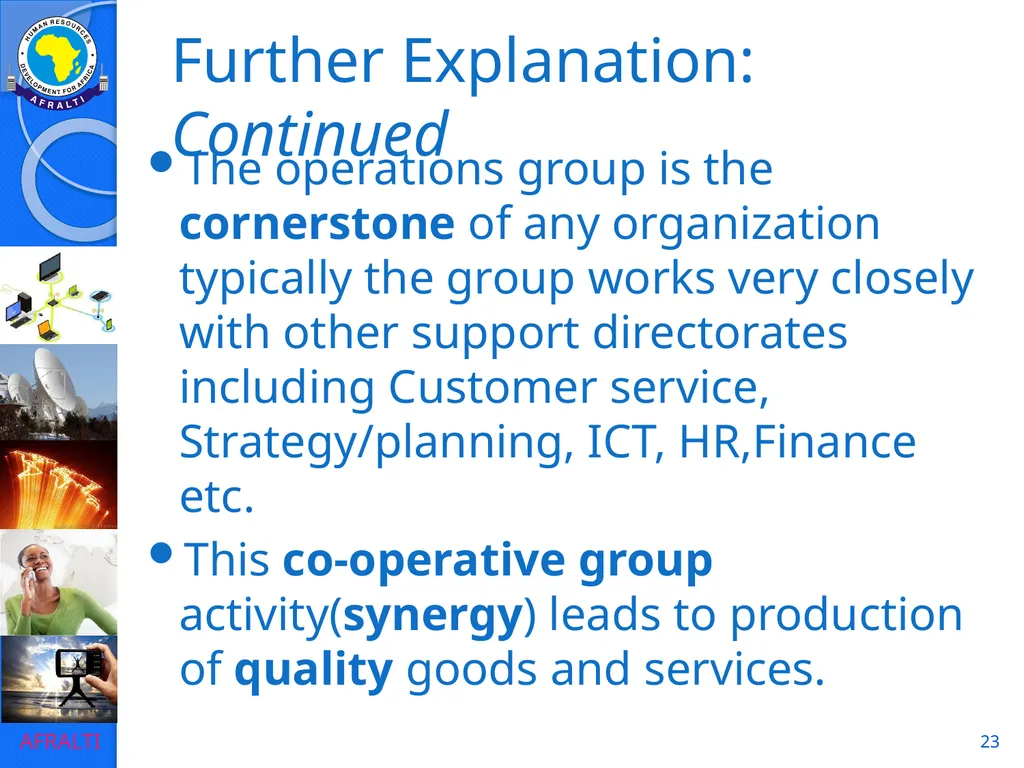 1 POSTAL AND COURIER STANDARDS AND OPERATIONS - slide 23 of 81