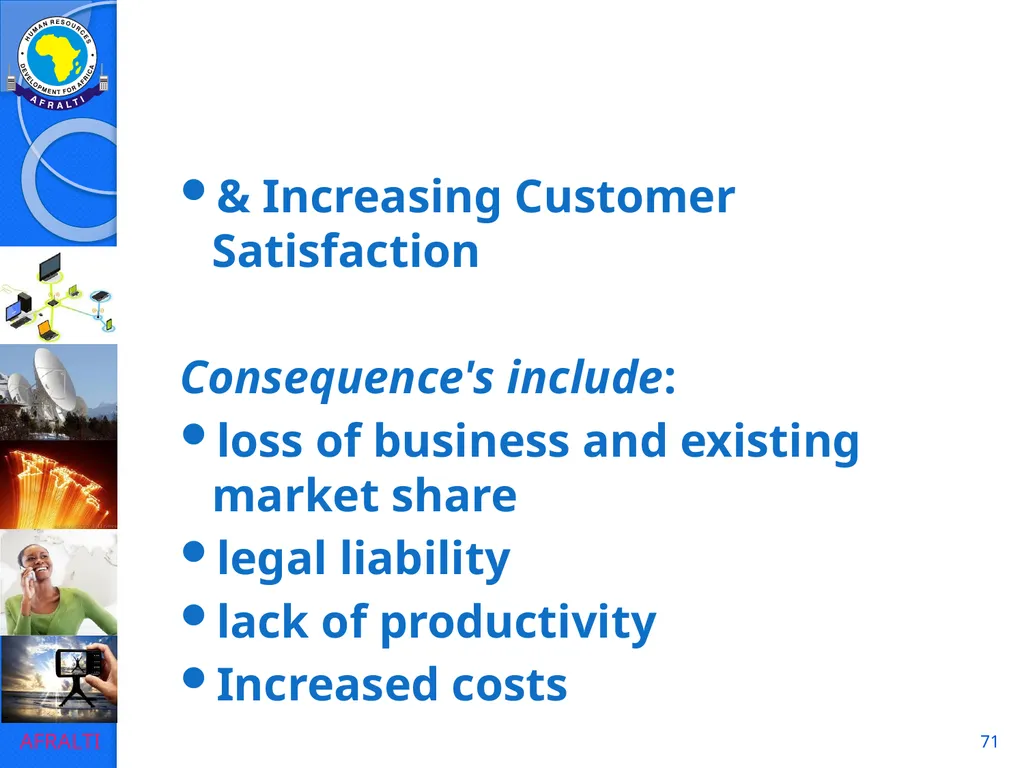 1 POSTAL AND COURIER STANDARDS AND OPERATIONS - slide 71 of 81