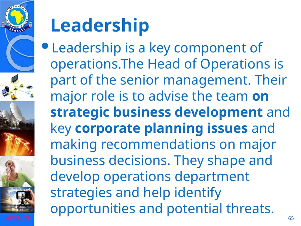 1 POSTAL AND COURIER STANDARDS AND OPERATIONS - slide 65 of 81