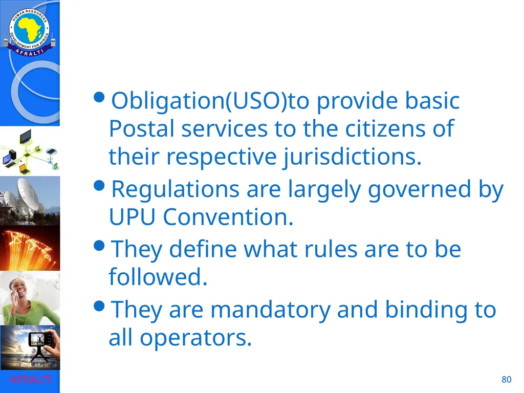 1 POSTAL AND COURIER STANDARDS AND OPERATIONS - slide 80 of 81