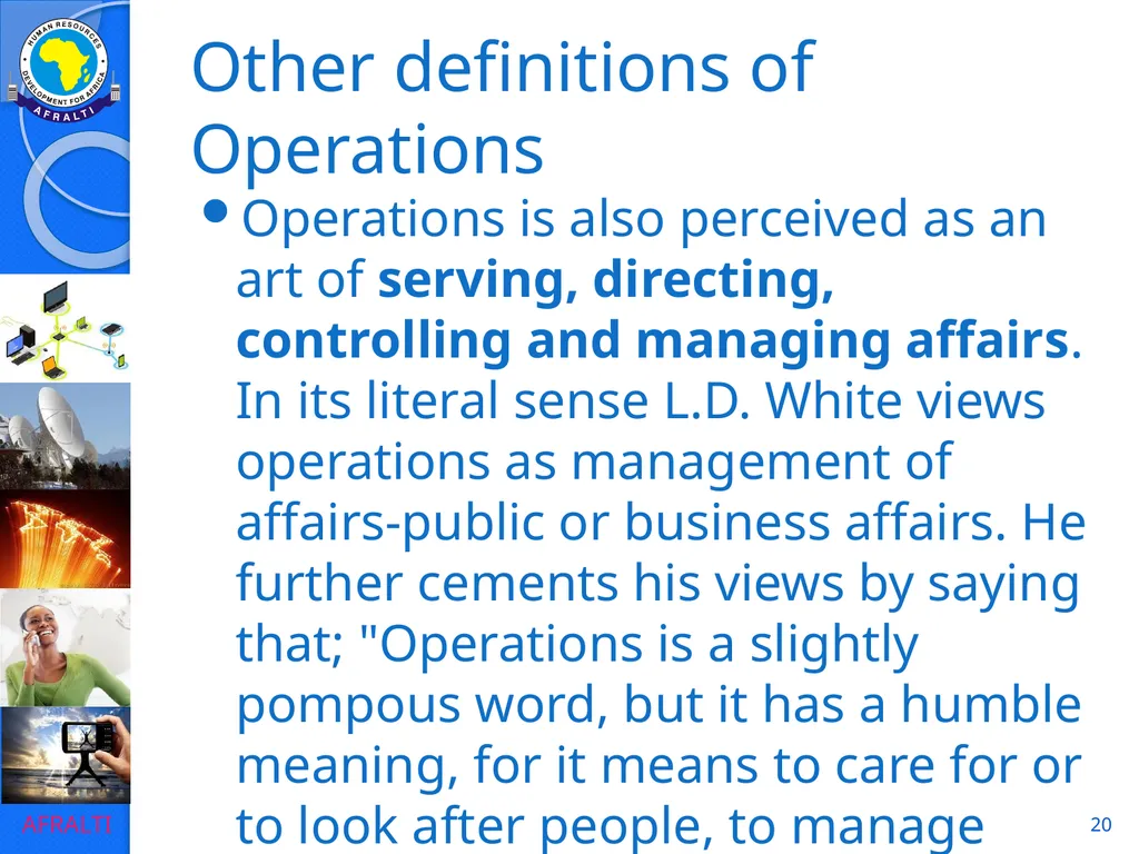 1 POSTAL AND COURIER STANDARDS AND OPERATIONS - slide 20 of 81