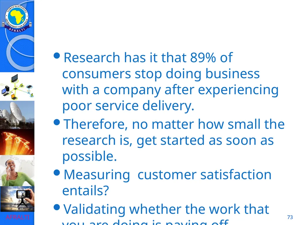 1 POSTAL AND COURIER STANDARDS AND OPERATIONS - slide 73 of 81