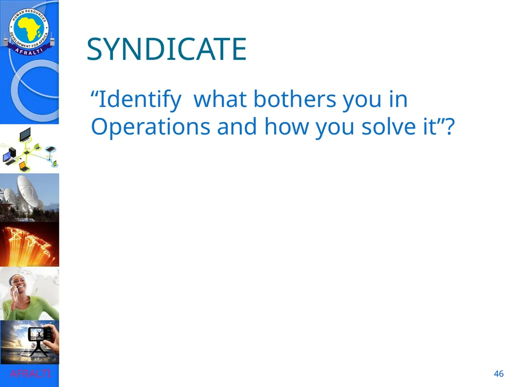 1 POSTAL AND COURIER STANDARDS AND OPERATIONS - slide 46 of 81