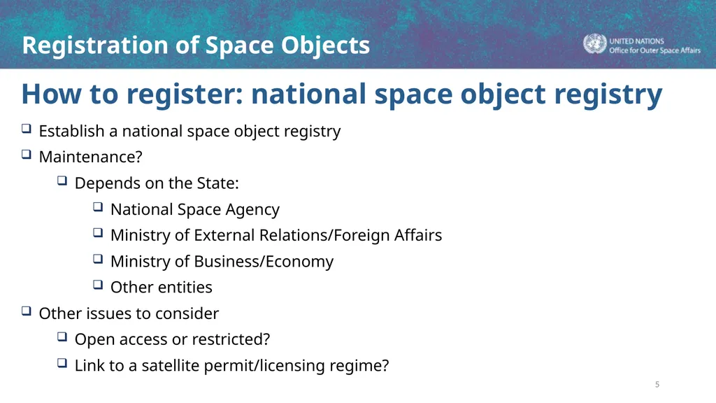 Registration of Space Objects Space Law Conference - slide 5 of 16
