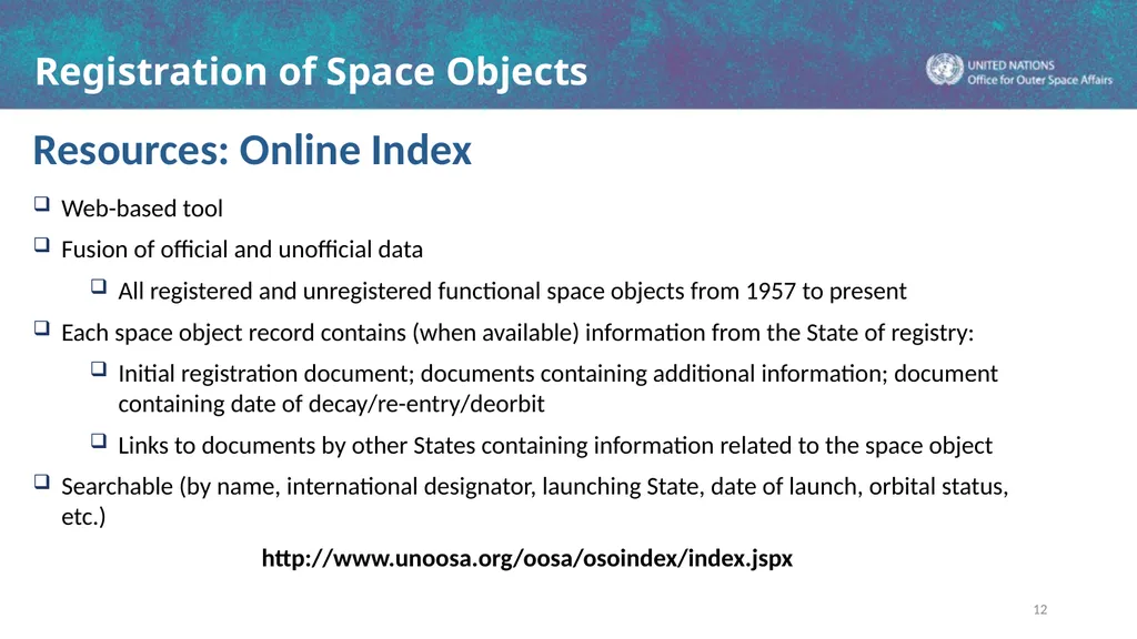 Registration of Space Objects Space Law Conference - slide 12 of 16