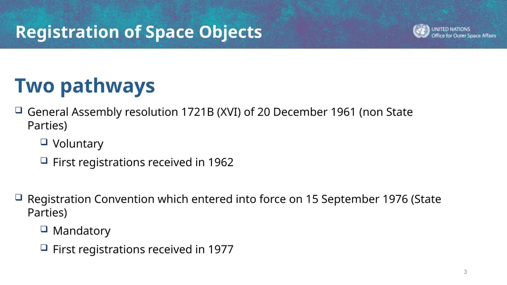 Registration of Space Objects Space Law Conference - slide 3 of 16