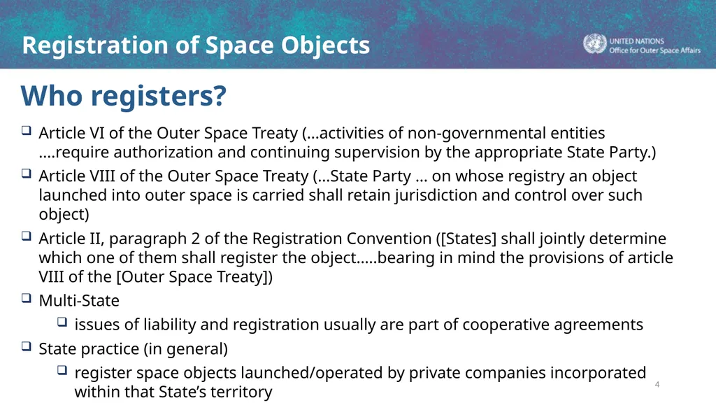 Registration of Space Objects Space Law Conference - slide 4 of 16