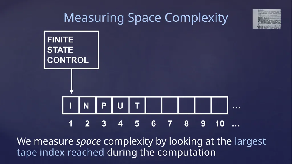 Space Complexity CS 154, Omer Reingold Measuring - slide 2 of 17