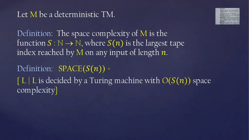 Space Complexity CS 154, Omer Reingold Measuring - slide 3 of 17