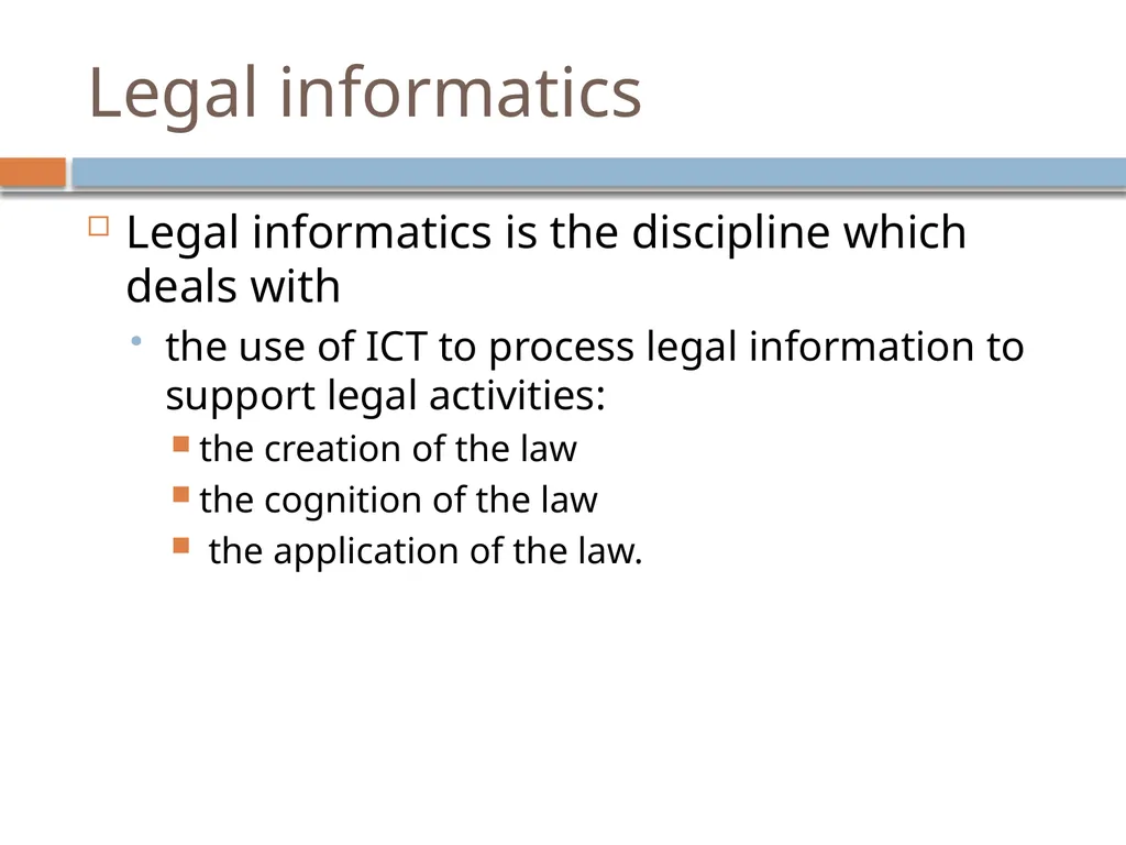 Artificial Intelligence & LAW Legal informatics - slide 20 of 35