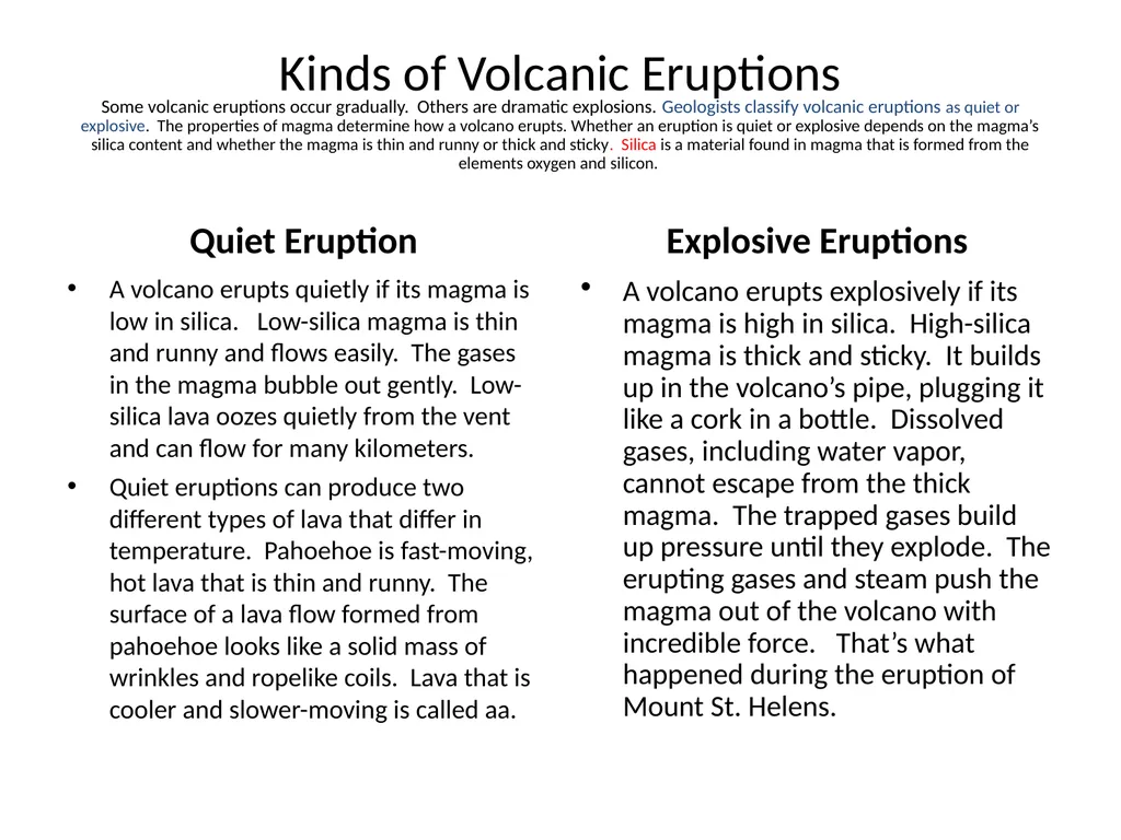 Volcanic Eruptions Key Terms Maga chamber pipe - slide 15 of 24