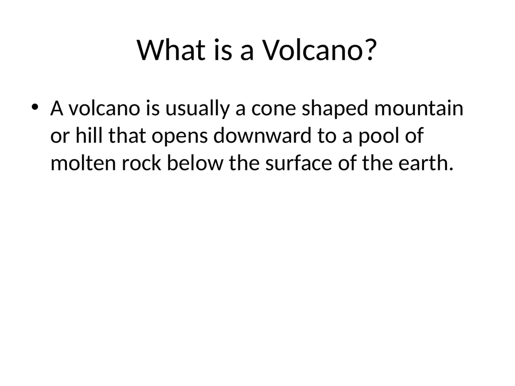 Volcanic Eruptions Key Terms Maga chamber pipe - slide 2 of 24