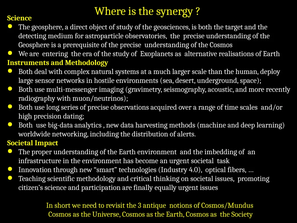 The fast developping synergy between Astroparticle - slide 2 of 4