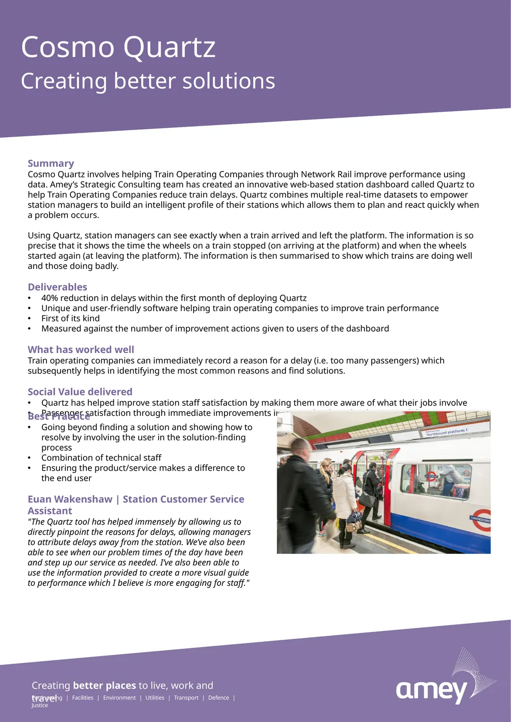 Cosmo Quartz Creating better solutions Summary