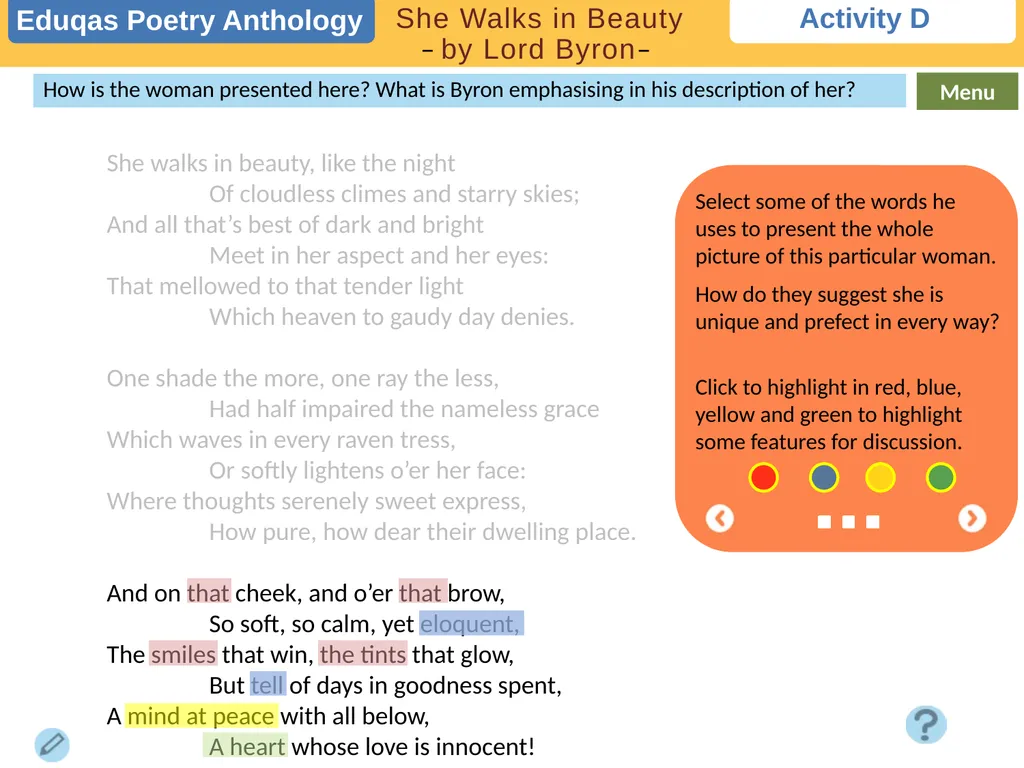 Choose a task This is a poem written about a - slide 5 of 7