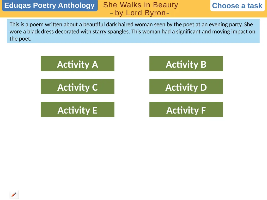 Choose a task This is a poem written about a