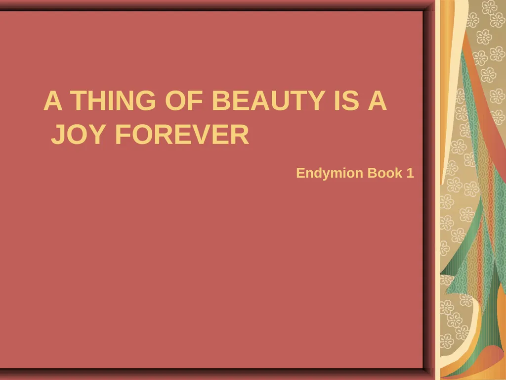 John Keats (1795–1821) JOHN KEATS (1795–1821) A - slide 2 of 7