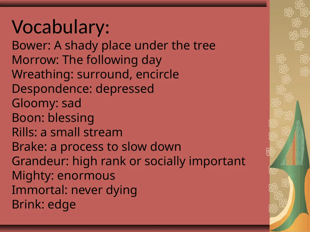 John Keats (1795–1821) JOHN KEATS (1795–1821) A - slide 3 of 7