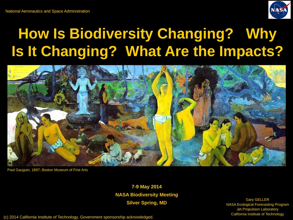 Gary GELLER NASA Ecological Forecasting Program - slide 5 of 17